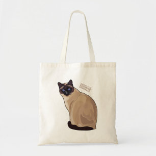 Siamesisk illustration av kattens tecknad tygkasse