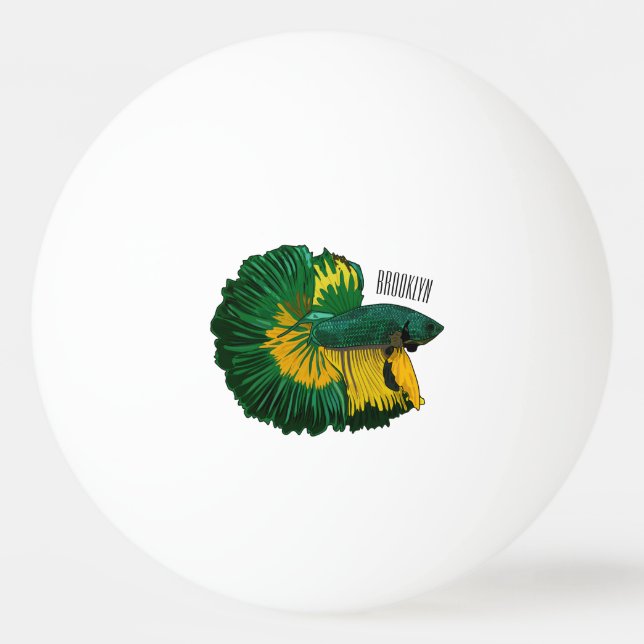 Siamesisk illustration av tecknaden för fiskbekämp pingisboll (Framsidan)