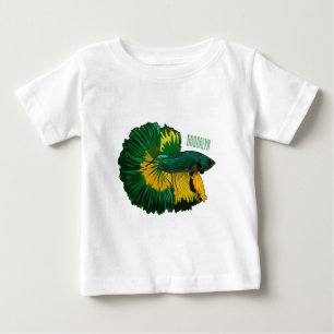 Siamesisk illustration av tecknaden för fiskbekämp t shirt