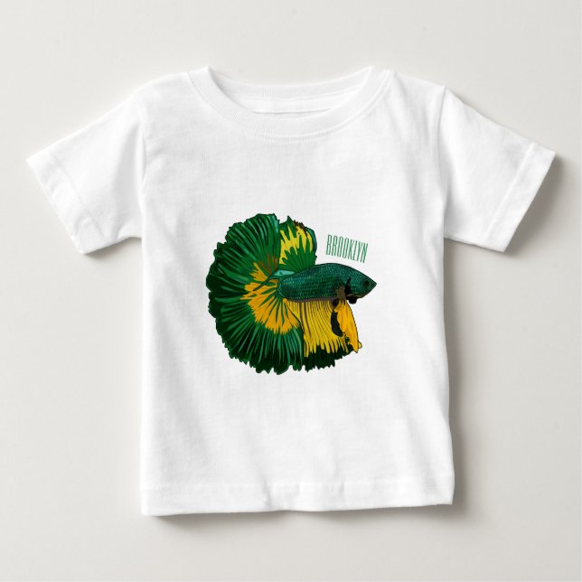 Siamesisk illustration av tecknaden för fiskbekämp t shirt (Framsida)
