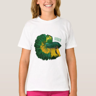 Siamesisk illustration av tecknaden för fiskbekämp t shirt