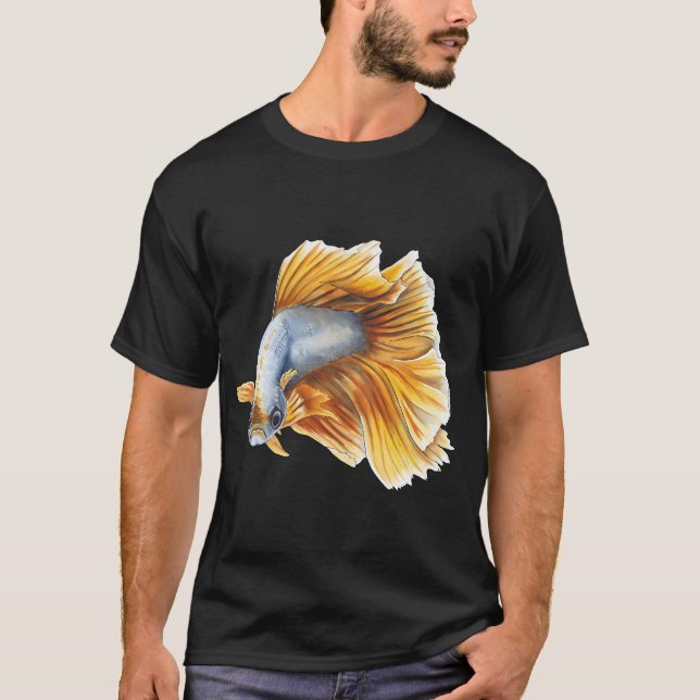 Siamesisk kampfisk orange t shirt (Framsida)