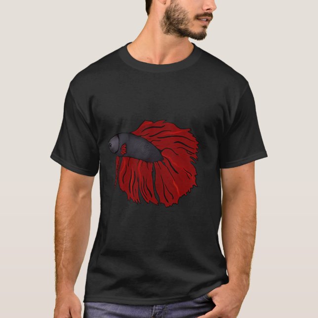 Siamesisk kampfisk t shirt (Framsida)