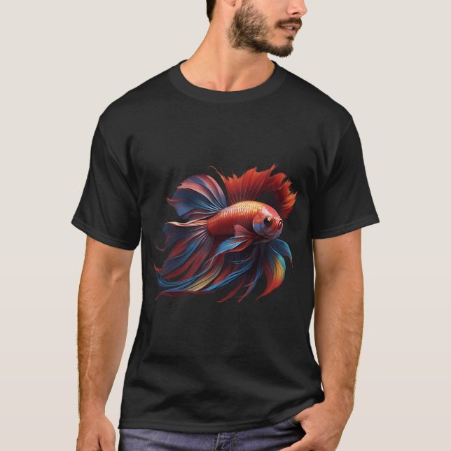 siamesisk kampfisk, vacker fisk t shirt (Framsida)