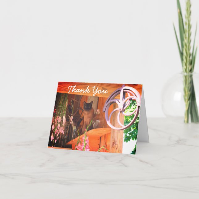 Siamesisk katt 2 Anpassade tackkort (Framsida)