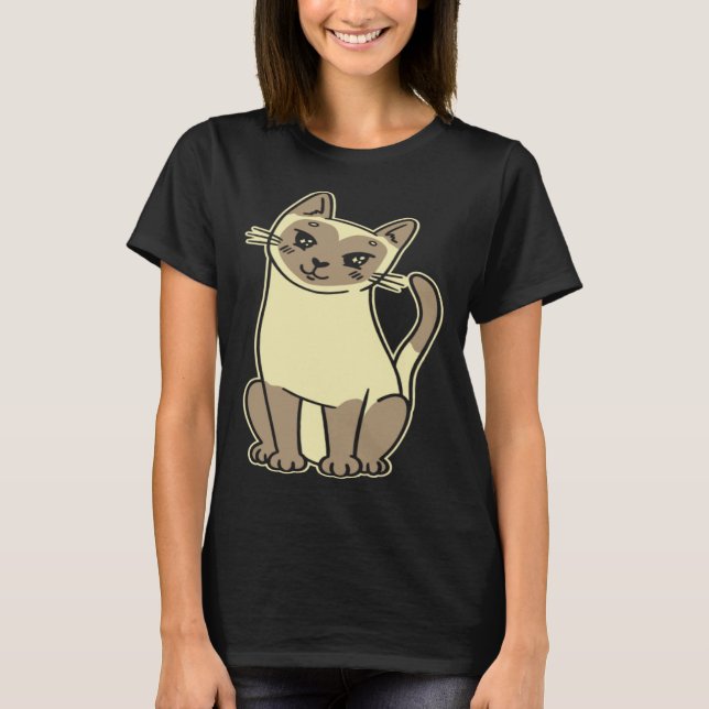 Siamesisk katt  4 t shirt (Framsida)