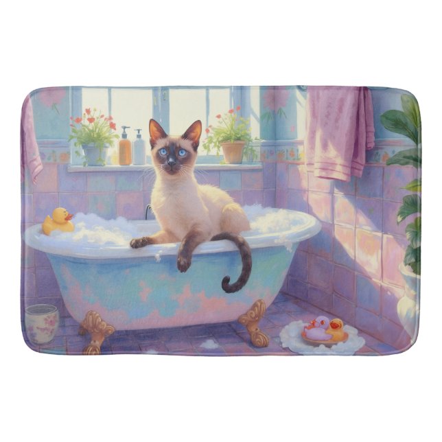Siamesisk Katt Badrumsdekor Badrumsmatta (Framsidan)