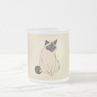 Siamesisk Katt Frostad Glas Mugg