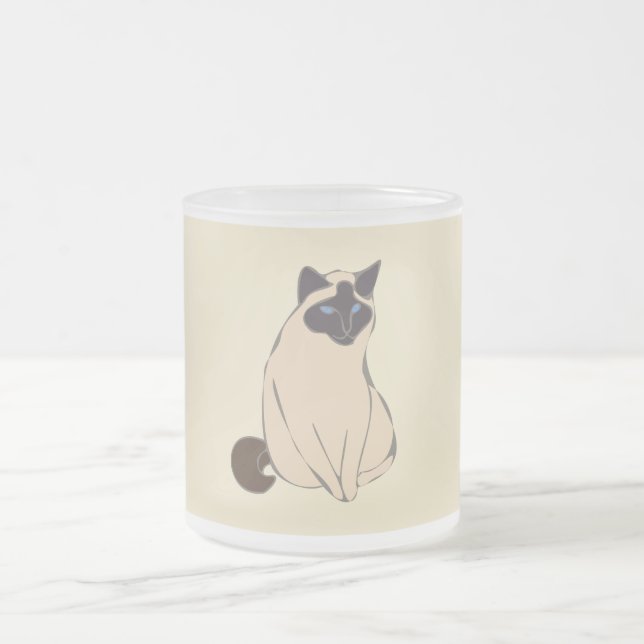 Siamesisk Katt Frostad Glas Mugg (Center)