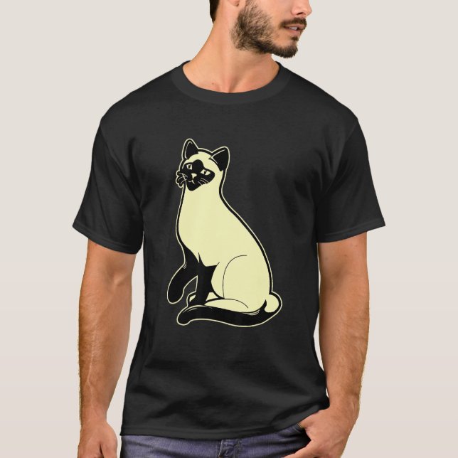 Siamesisk katt-gåva t shirt (Framsida)