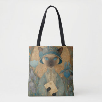 Siamesisk katt i Art Nouveau-stil - Elegant kattko Tygkasse