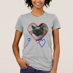 Siamesisk katt i hjärta T-Shirt