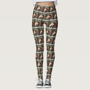Siamesisk katt i snö jul leggings