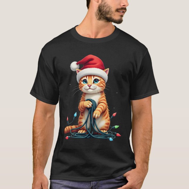 Siamesisk katt jul V-ring (1) T Shirt (Framsida)
