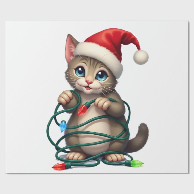 Siamesisk katt jul V-ringad (2) Presentpapper (Platt)