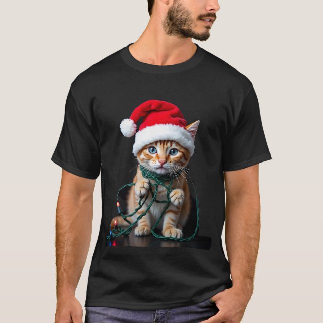Siamesisk katt jul V-ringad T Shirt (Framsida)