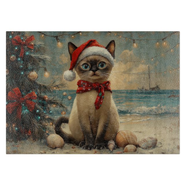 Siamesisk katt jul vintage strand (Framsidan)