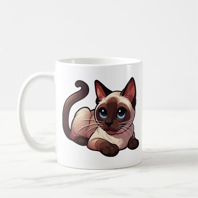 siamesisk katt kaffemugg (Vänster)