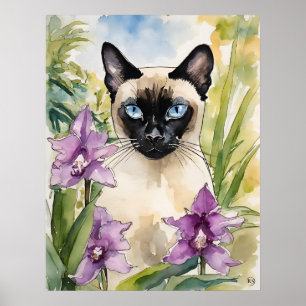 Siamesisk katt - Kattkonst - Skriv ut Poster