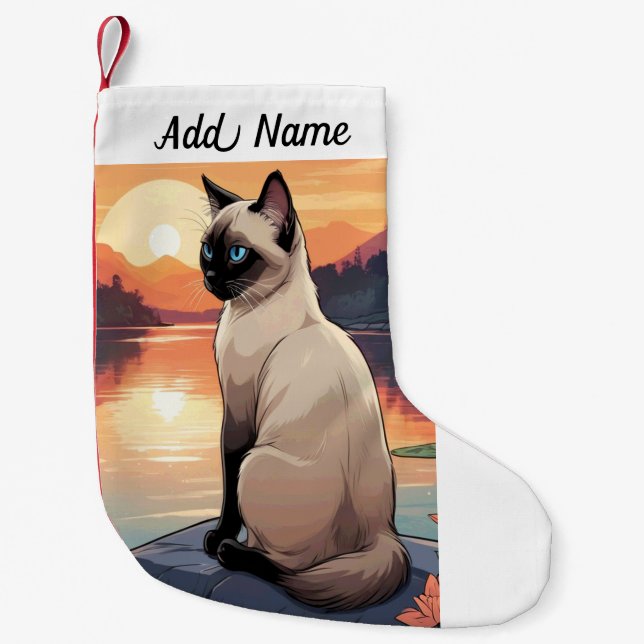 Siamesisk katt liten julstrumpa (Framsidan)
