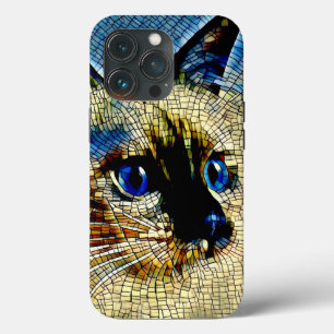 Siamesisk katt med blå ögon mosaikplattor