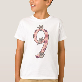 Siamesisk katt Nionde födelsedagen För barn Cats T Shirt
