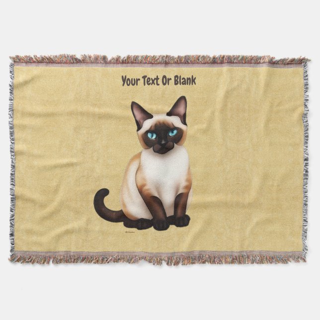 Siamesisk katt på gammal Papper Filt (Framsidan)