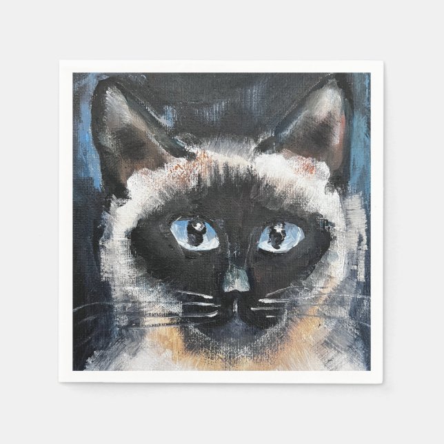 Siamesisk katt pappersservett (Framsidan)
