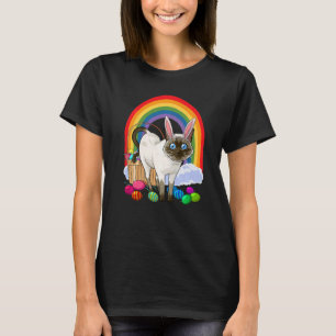 Siamesisk katt påskägg kanin t shirt