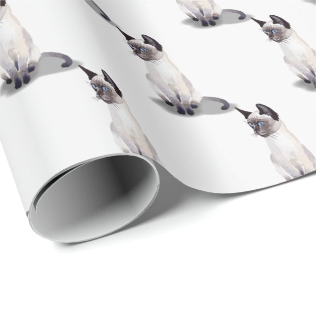 Siamesisk katt porträtt presentpapper (Rullad Hörn)