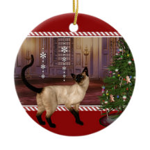 Siamesisk katt - Rund julklapp