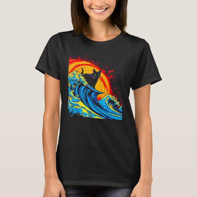 Siamesisk Katt Som Brädar Sommar T Shirt (Framsida)