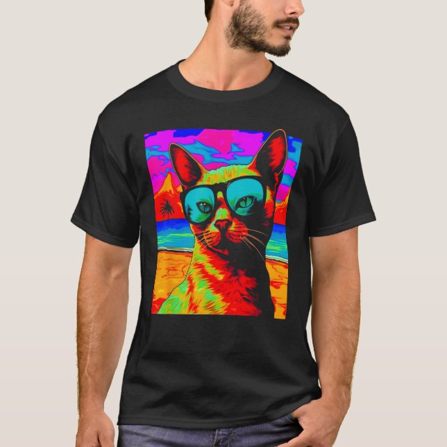 Siamesisk katt sommar t shirt (Framsida)
