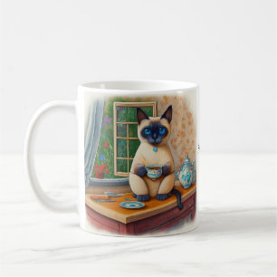 Siamesisk Katt Tekopp Kaffe Mugg