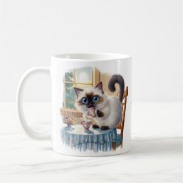 Siamesisk katt & tekopp-mugg kaffemugg