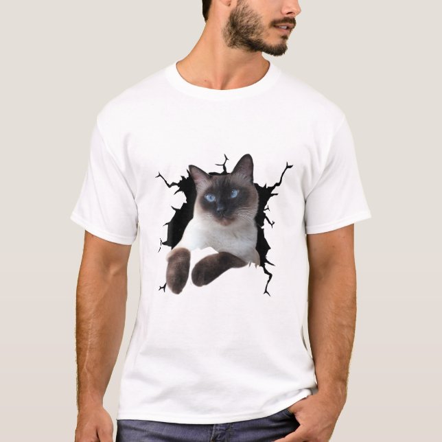 Siamesisk katt. Torn Trasa, Kitten T Shirt (Framsida)