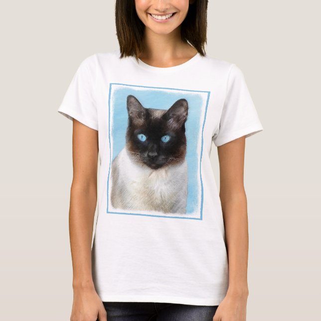 Siamesisk kattmålning - Söt original kattkonst T Shirt (Framsida)