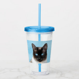 Siamesisk kattmålning - Söt original kattkonst Take Away Mugg