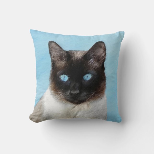 Siamesisk kattmålning - Söt originell kattkonst Kudde (Framsida)
