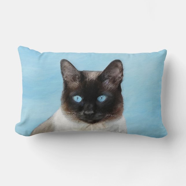 Siamesisk kattmålning - Söt originell kattkonst Lumbarkudde (Framsida)