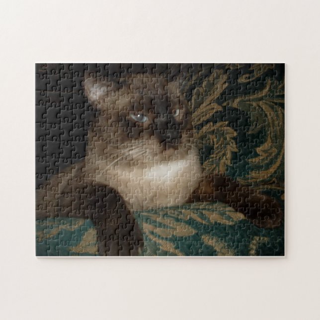 Siamesisk kattporträtt pussel (Horisontell)