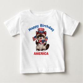 Siamesisk kattunge (1o) Patriotisk barn t-shirt