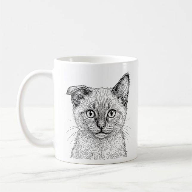 Siamesisk Kattunge Kaffemugg (Vänster)
