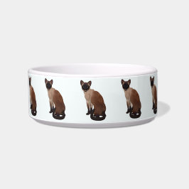 Siamesisk Mörk Förseglingspunkt Cat Bowl