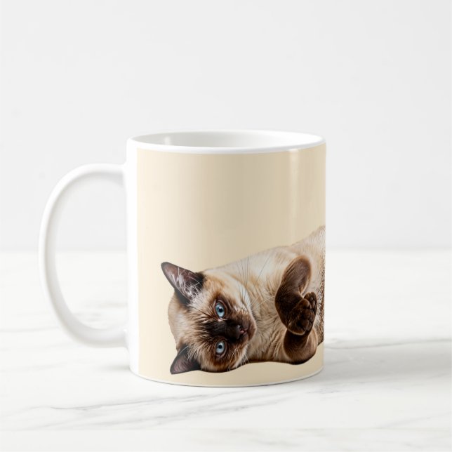 Siamesisk Mysig Katt Kaffemugg (Vänster)
