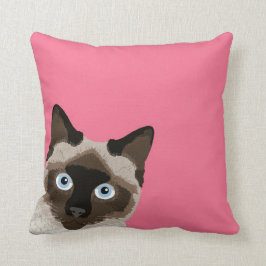 Siamesisk peeking Cat Pillow - Lättare kattkudde Kudde