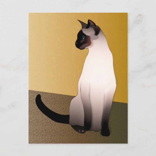 Siamkatten Seal Point Vykort (Framsida)