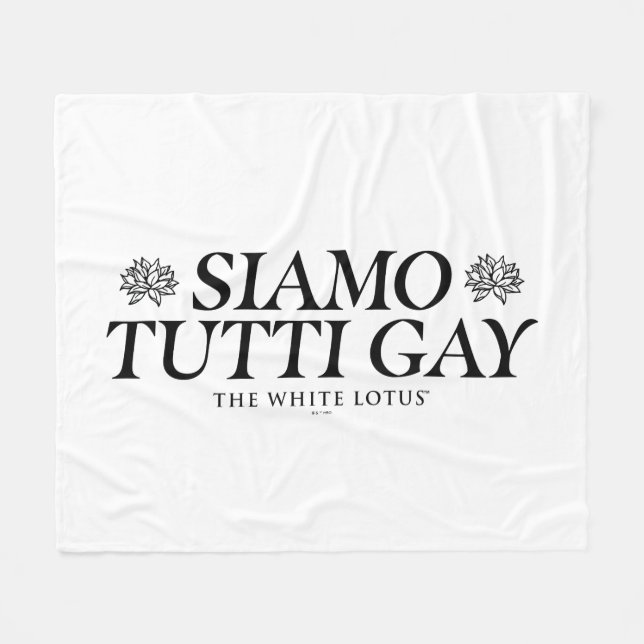 Siamo Tutti Gay - Vitlotus Fleecefilt (Framsidan (Horisontell))