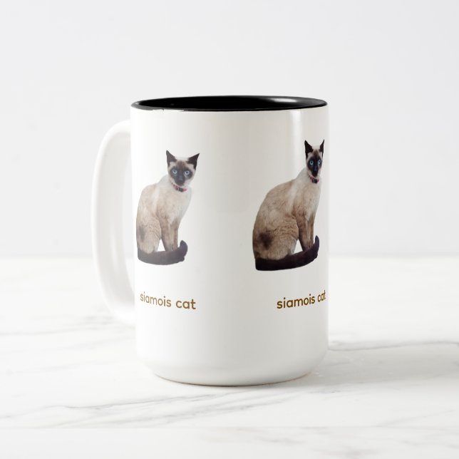 siamois cat mug Två-Tonad mugg (Framsida vänster)