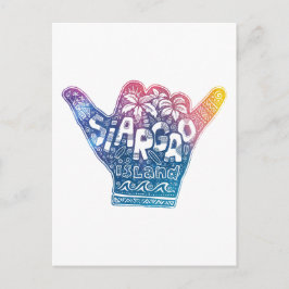 Siargao ösurfing shaka hand vykort